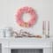 24" LED Pink Artificial Christmas Wreath with Ornaments